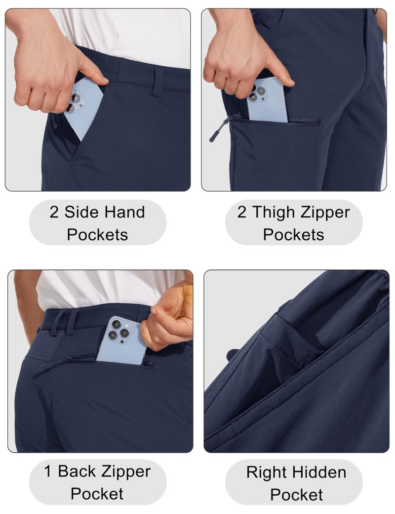 MAGCOMSEN Work Pants for Men Hiking Pants Summer Travel Pants Water Resistant Fishing Pants for Men Quick Dry Pants Straight Leg Navy - Image 3